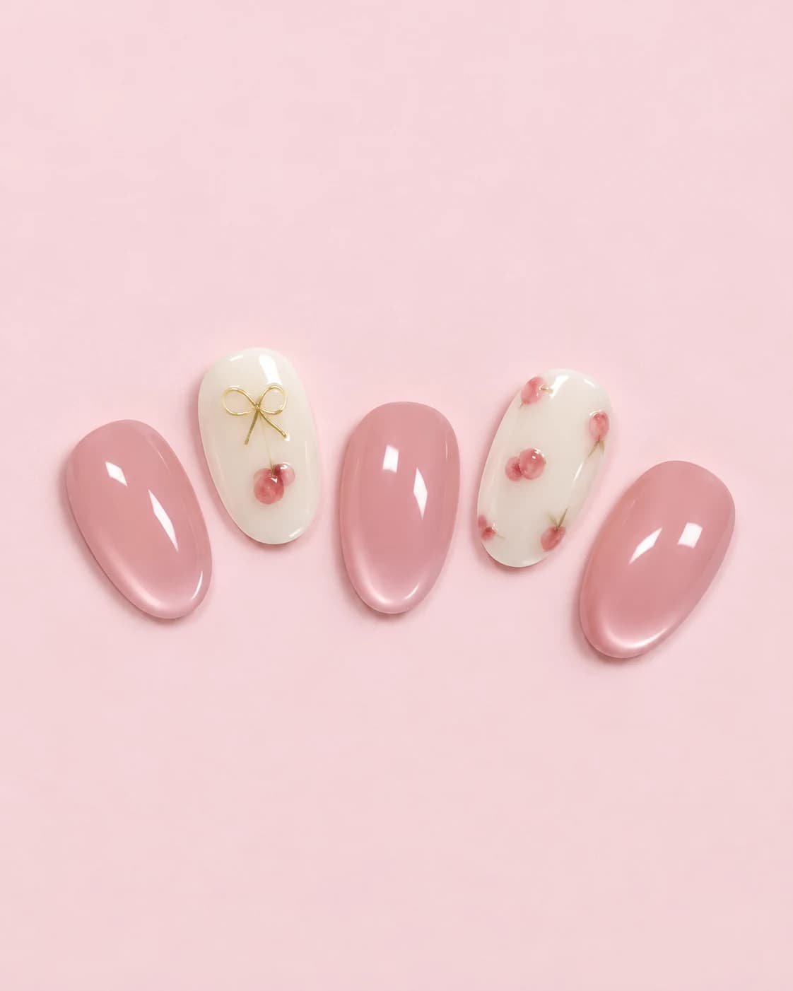 Cherry Milk sobre fondo rosa